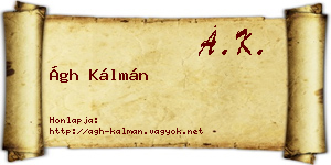 Ágh Kálmán névjegykártya